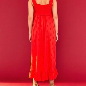 FARM RIO RED 3D PINEAPPLE MAXI DRESS